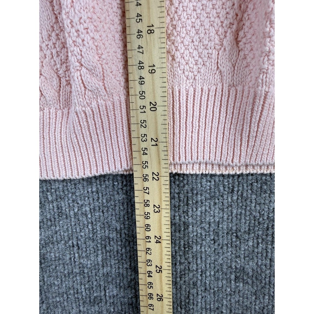 Talbots Sweater Womens Petite PS Pink‎ Cable Knit Cotton Crewneck USA Pullover - Picture 6 of 9
